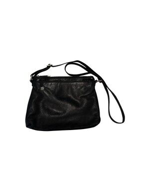 Margot New York Black Leather Crossbody Bag Purse with Adjustable Strap FS